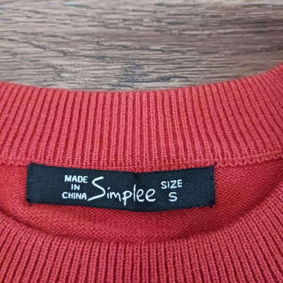 Simplee Tiger Orange Sweater Woman Size Small New - Picture 3 of 6